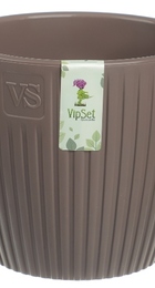 Горшок пласт Эви VipSet 1,5л Шоколад с дренажной системой (Сантино) - Сезон у Дачи