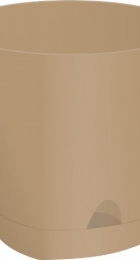 Горшок пласт Амстердам 0,65л молочный шоколад с поддоном d110мм (Пластик Репаблик) - Сезон у Дачи