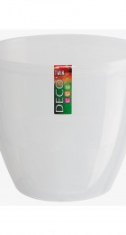 Горшок пласт Деко Twin белый 1,5л с/а фитильного автополива б/поддона - Сезон у Дачи