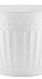 Горшок пласт Дубок 1,2л белый с поддоном - Сезон у Дачи