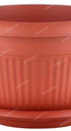 Горшок пласт Ливия 0,6л 120мм терракот с поддоном - Сезон у Дачи