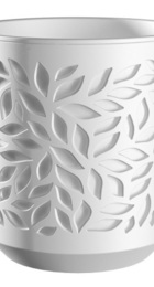 Кашпо пласт Leaves 1,25л Белый/Белый КШ-9828 (ВМС-пластик) - Сезон у Дачи