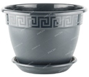 Горшок пласт АНТИК 16,6л D36 антрацит с поддоном (5пласт) - Сезон у Дачи