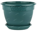 Горшок пласт АНТИК 3,6л D22 малахит с поддоном (5пласт) - Сезон у Дачи