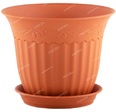 Горшок пласт Дубок 2,5л коричневый с поддоном - Сезон у Дачи