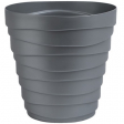 Горшок пласт (кашпо) Бархан 1,4л Серебряный с дренажной системой ВМС - Сезон у Дачи