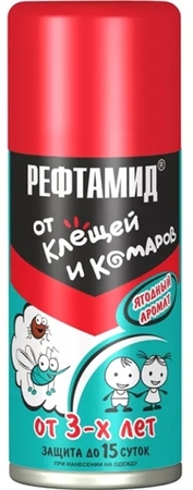 Аэрозоль Рефтамид Детский от 3х лет от клещей и комаров 100мл - Сезон у Дачи