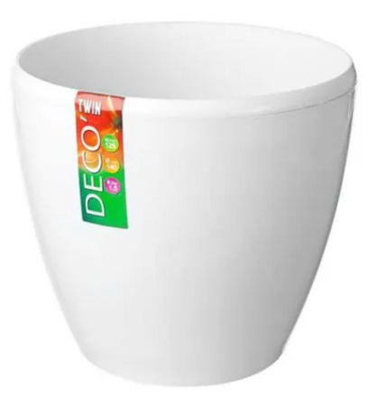 Горшок пласт Деко Твин 4л (20*20*17,5) белый - Сезон у Дачи