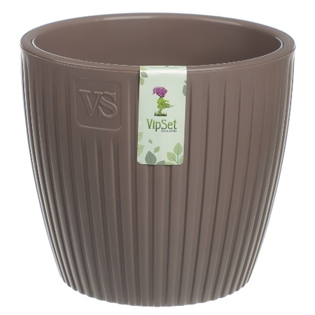 Горшок пласт Эви VipSet 4,5л Шоколад с дренажной системой (Сантино) - Сезон у Дачи