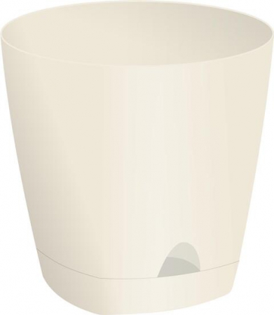 Горшок пласт Амстердам 0,65л сливочный с поддоном d110мм (Пластик Репаблик) - Сезон у Дачи