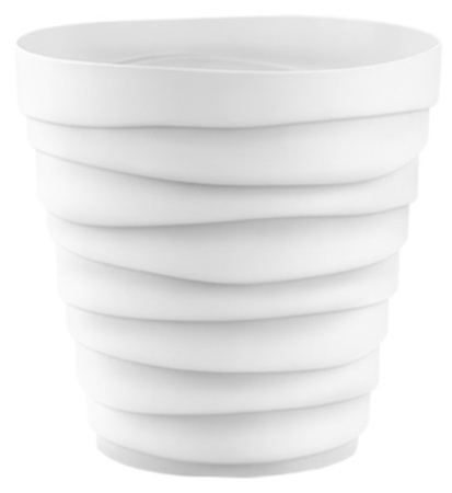 Горшок пласт (кашпо) Бархан 1,4л Белый с дренажной системой ВМС - Сезон у Дачи