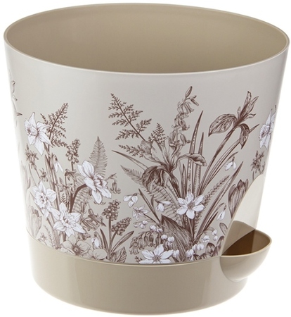 Кашпо пласт Ника Деко 1,6л Нарциссы с прикорневым поливом (М-пластика) - Сезон у Дачи